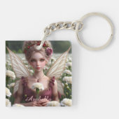 Schöne Januar Fairy in den Nelken Schlüsselanhänger (Rückseite)