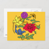 Schöne japanische Blume Kunst Postkarte (Vorne/Hinten)