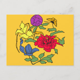Schöne japanische Blume Kunst Postkarte