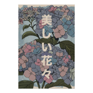 Schöne japanische Blumen Poster