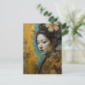 Schöne japanische Frauenkollage Postkarte (Stehend Vorderseite)