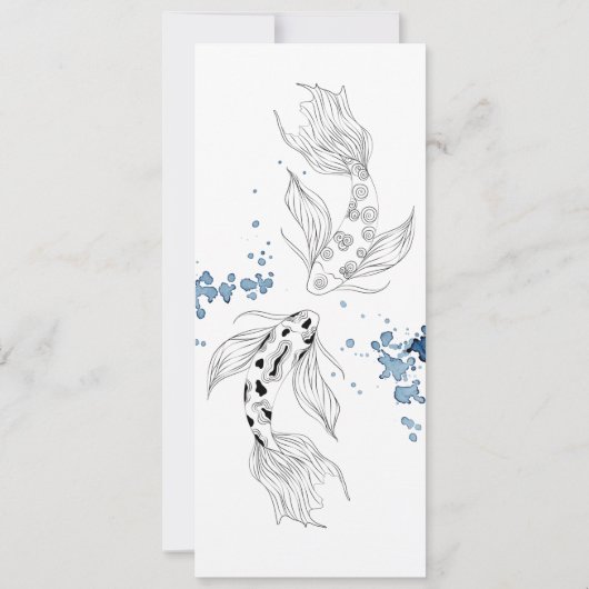Schöne japanische Koi Fish Hochzeit Einladung (Rückseite)