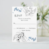 Schöne japanische Koi Fish Hochzeit RSVP Karte (Stehend Vorderseite)