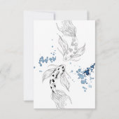 Schöne japanische Koi Fish Hochzeit RSVP Karte (Rückseite)