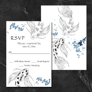 Schöne japanische Koi Fish Hochzeit RSVP Karte