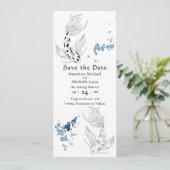 Schöne japanische Koi Fish Hochzeit Save The Date (Stehend Vorderseite)