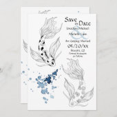 Schöne japanische Koi Fish Hochzeit Save The Date (Vorne/Hinten)