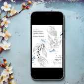 Schöne japanische Koi Fish Moderne Hochzeit Einladung