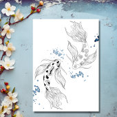 Schöne japanische Koi Fish Moderne Hochzeit Einladung