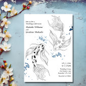 Schöne japanische Koi Fish Moderne Hochzeit Einladung