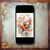 Schöne japanische Koi Fish Orange Beige Wedding Einladung