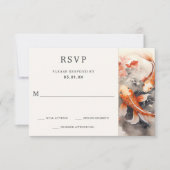 Schöne japanische Koi Fish Orange Beige Wedding RSVP Karte (Vorderseite)