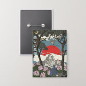 Schöne japanische Landschaft Button (Vorderseite/Rückseite)