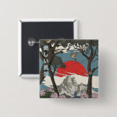 Schöne japanische Landschaft Button (Vorne & Hinten)