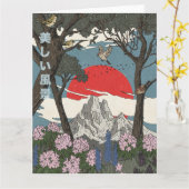 Schöne japanische Landschaft Karte (Gelbe Blume)
