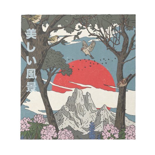 Schöne japanische Landschaft Notizblock (Vorderseite)