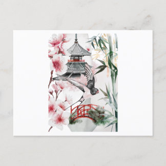 Schöne japanische Landschaft Postkarte