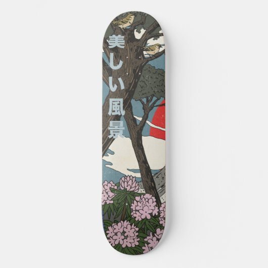 Schöne japanische Landschaft Skateboard (Vorderseite)