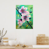 Schöne japanische Sakura Kirschbaum Blume Poster (Küche)