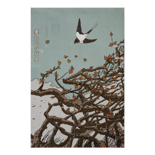 Schöne japanische Schwalbe Poster (Vorderseite)