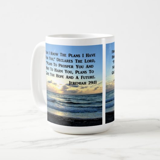 SCHÖNE JEREMIAH 29:11 BLAUE SKIES KAFFEETASSE (Vorderseite Links)