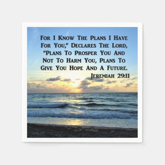 SCHÖNE JEREMIAH 29:11 BLAUE SKIES SERVIETTE (Vorderseite)