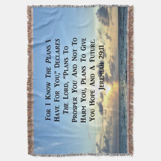 SCHÖNE JEREMIAH 29:11 SCRIPTURE VERSE DECKE (Vorderseite Vertikal)