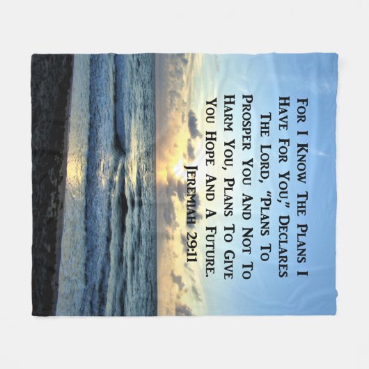 SCHÖNE JEREMIAH 29:11 SCRIPTURE VERSE FLEECEDECKE (Vorderseite (Horizontal))