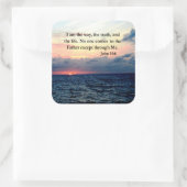 SCHÖNE JOHN 14:6 FOTO-DESIGN QUADRATISCHER AUFKLEBER (Tasche)