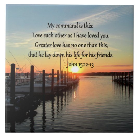 SCHÖNE JOHN 15:12 SONNENGESTALTUNG FOTO DESIGN FLIESE (Vorderseite)