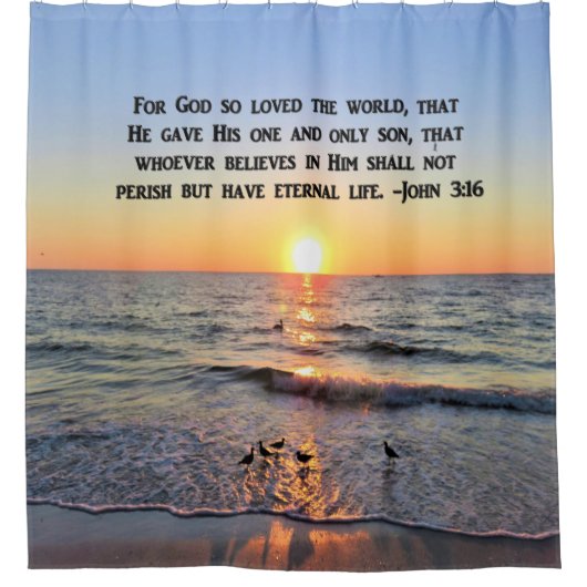 SCHÖNE JOHN 3:16 SHOWER CURTAIN DUSCHVORHANG (Vorderseite)