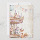 Schöne Journalseite mit Tieren 2. Geburtstag Party Einladung (Rückseite)