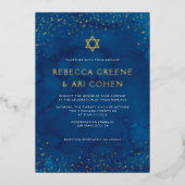 Schöne jüdische Stary Sky Wedding REAL Folieneinladung (Vorderseite)