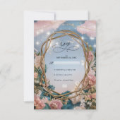 Schöne Jugendstil-Hochzeit RSVP Karte (Vorderseite)