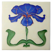 Schöne Jugendstil Iris Keramik Tile Fliese (Vorderseite)