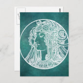 Schöne Jugendstil-Postkarte Postkarte (Vorne/Hinten)