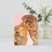 Schöne Jugendstilfrauen mit Iren und Rose Postkarte (Stehend Vorderseite)