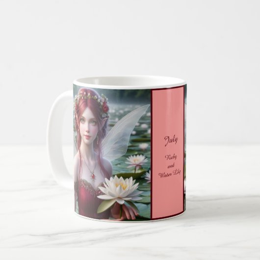 Schöne Juli Fee in Water Lilies Kaffeetasse (Vorderseite Links)