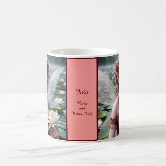 Schöne Juli Fee in Water Lilies Kaffeetasse (Mittel)