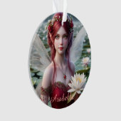 Schöne Juli Fee in Water Lilies Ornament (Vorderseite)