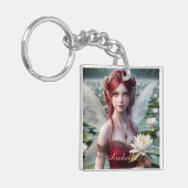 Schöne Juli Fee in Water Lilies Schlüsselanhänger (Vorderseite links)