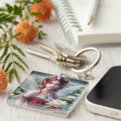 Schöne Juli Fee in Water Lilies Schlüsselanhänger (Vorderseite rechts)