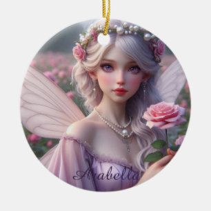 Schöne June Fairy in Rose Keramik Ornament