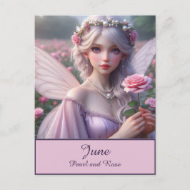 Schöne June Fairy in Rose Postkarte