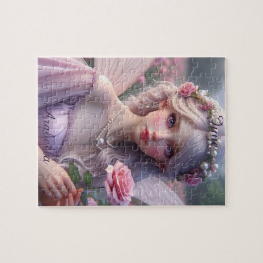 Schöne June Fairy in Rose Puzzle (Horizontal)