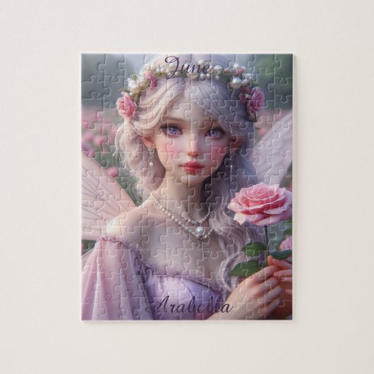 Schöne June Fairy in Rose Puzzle (Vertikal)
