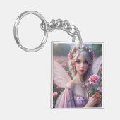 Schöne June Fairy in Rose Schlüsselanhänger (Vorderseite links)