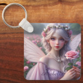 Schöne June Fairy in Rose Schlüsselanhänger (Vorderseite)