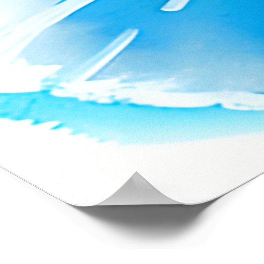 Schöne junge Ballerina in Blue Poster (Ecke)