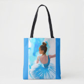 Schöne junge Ballerina in Blue Tasche (Vorderseite)